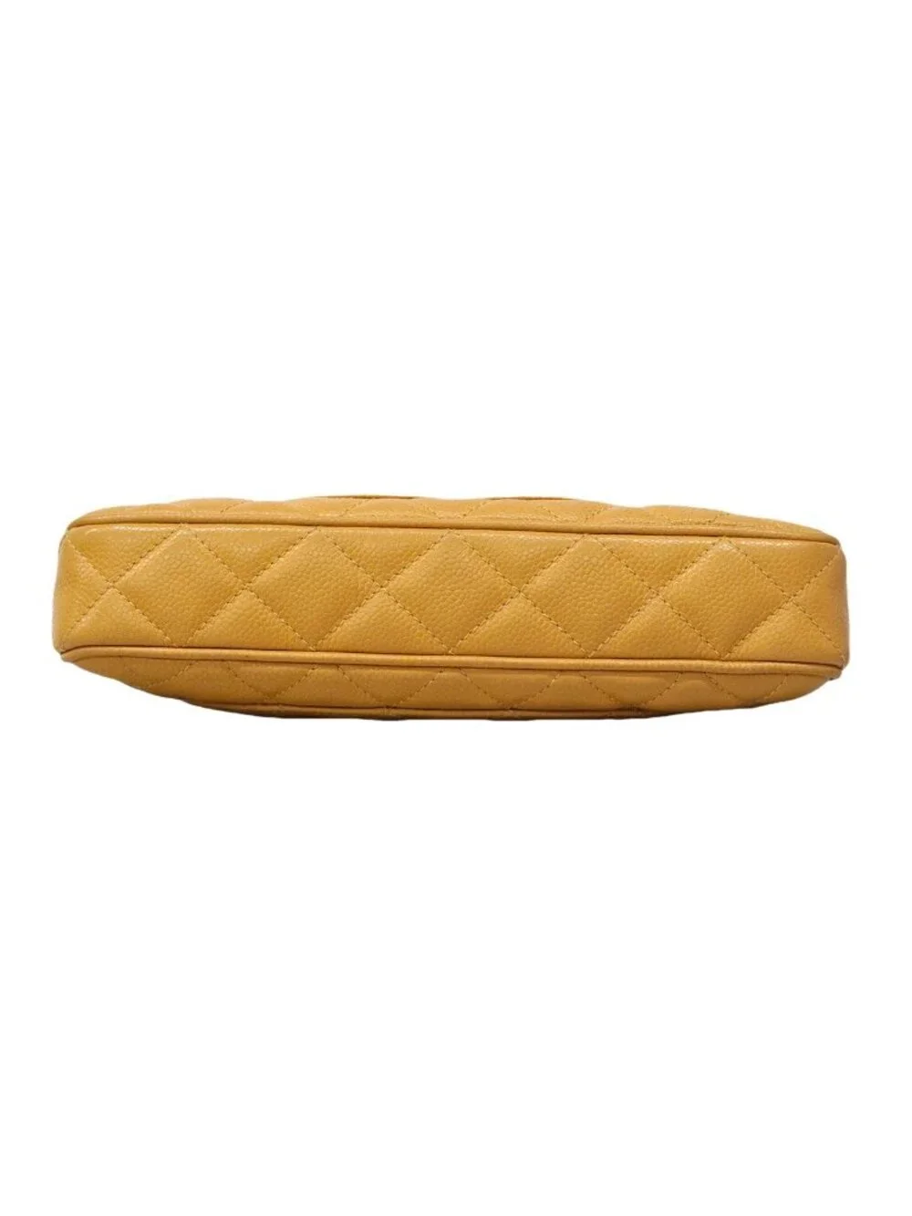 Chanel Shoulder Bag Quilted Caviar Leather Brown Gold